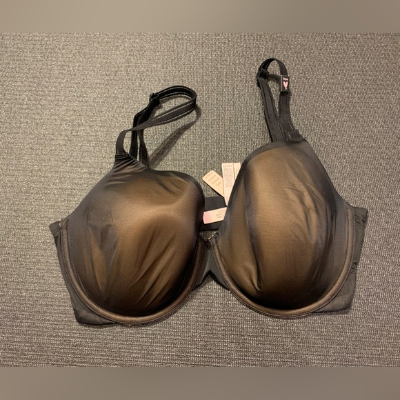 New‎ Victoria's Secret Transparent Black & Nude Lightly Lined Demi Bra 34DD - Picture 1 of 3